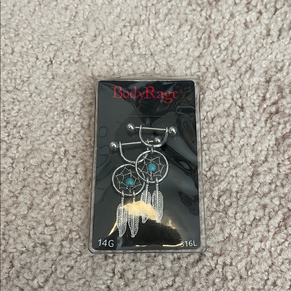 NWT Body Rage Dreamcatcher Belly Ring with Turquoise
